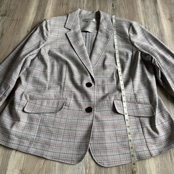 NWT Women’s Kasper Old Money Preppy Plaid Blazer Two Button Size 18W - Picture 7 of 10
